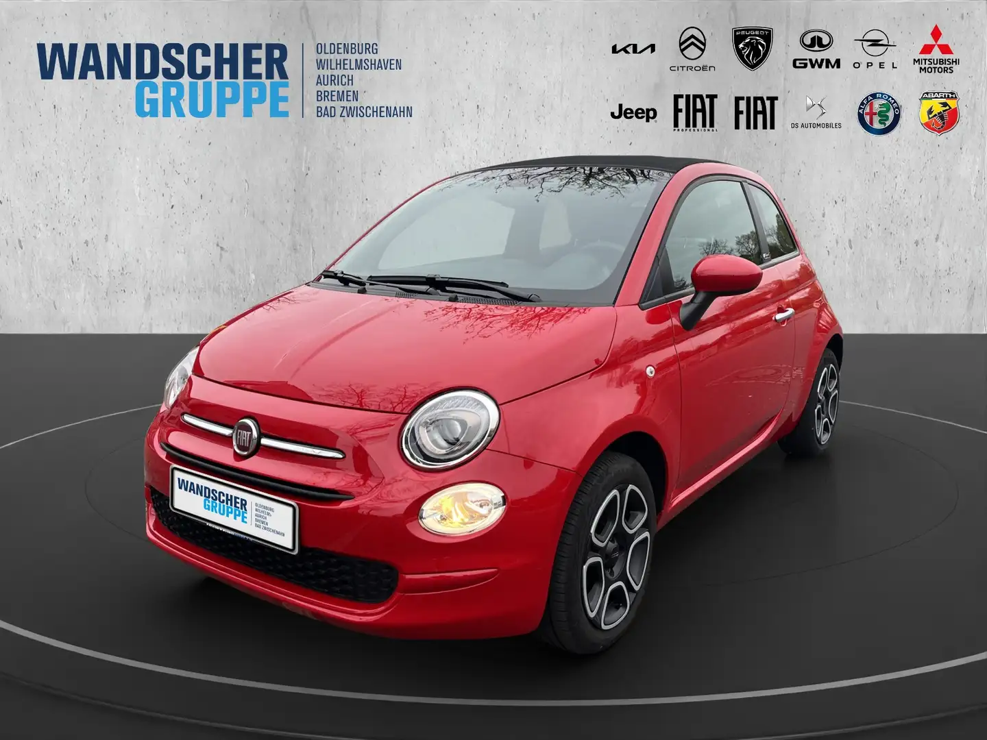 Fiat 500C Cabrio Club 1,0 Carplay+PDC+Klima Rot - 1