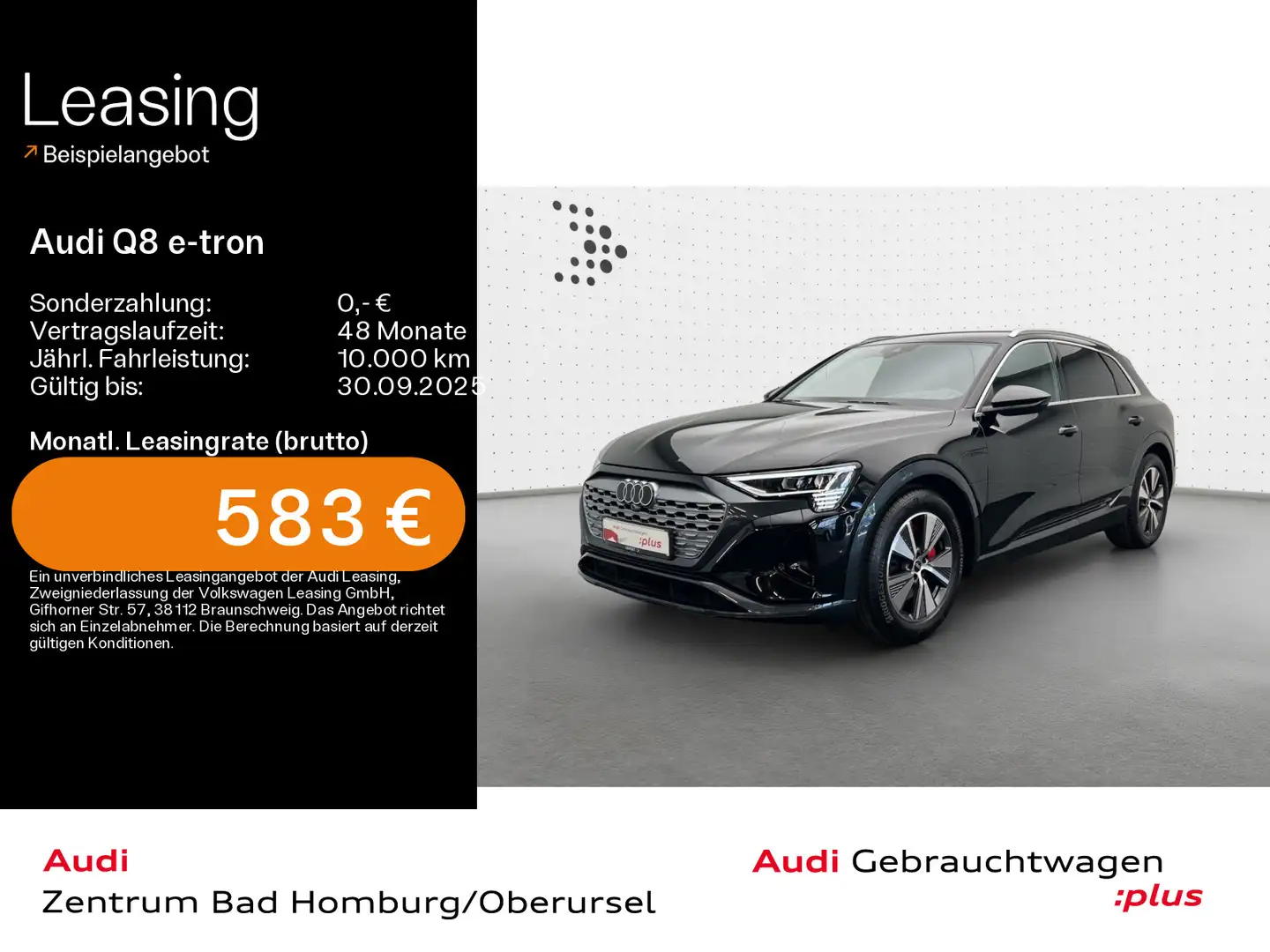Audi Q8 e-tron Advanced 50 quattro*Navi*Matrix*Alu*HU Чорний - 1