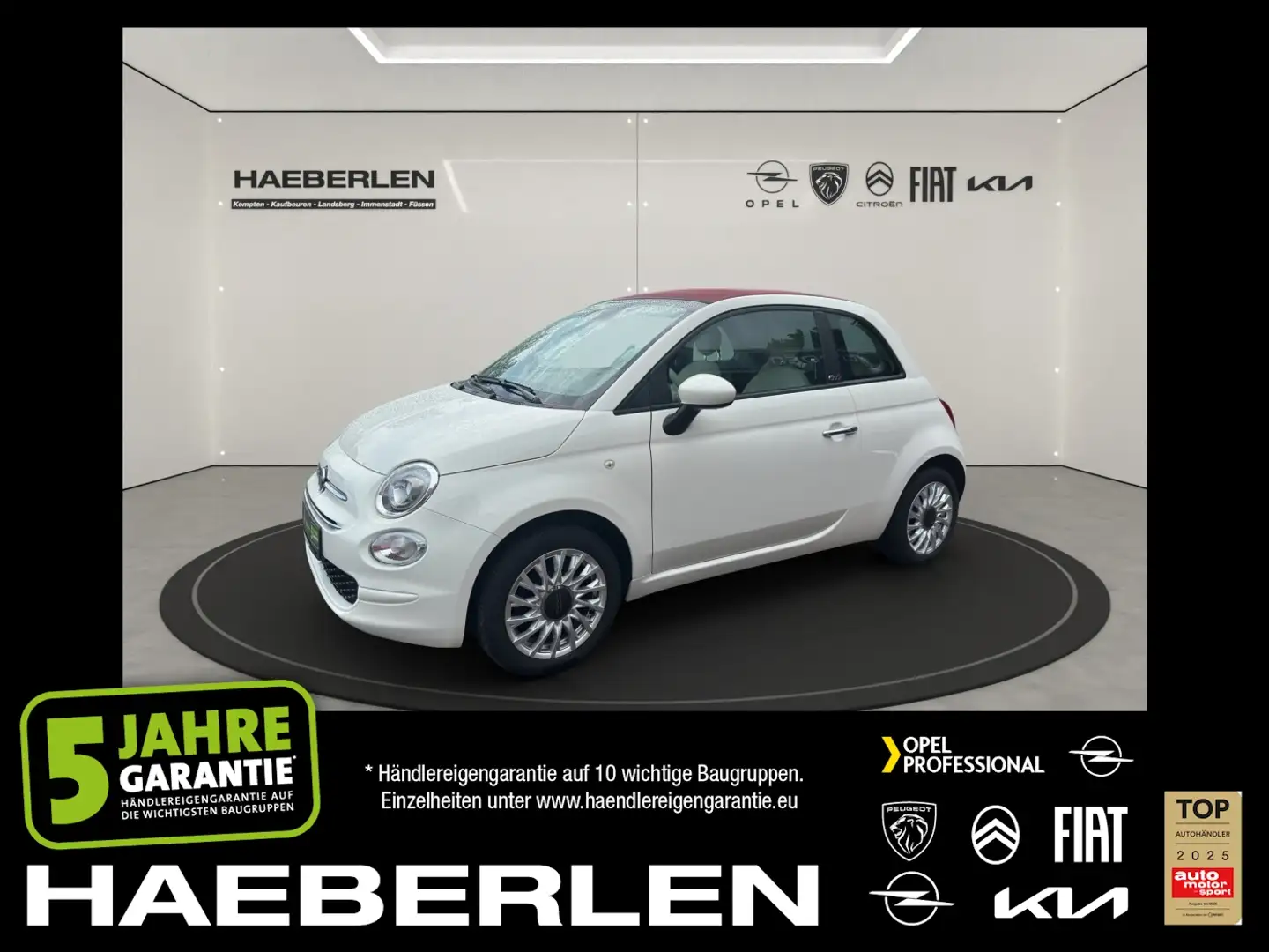 Fiat 500C 500 Cabrio Lounge Pano*PDC*Klima*CityPack*ALU White - 1