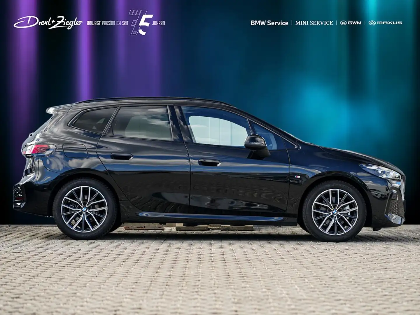 BMW 220 220d Active Tourer M-Sport AHK PANO HuD H&K 360° Schwarz - 2