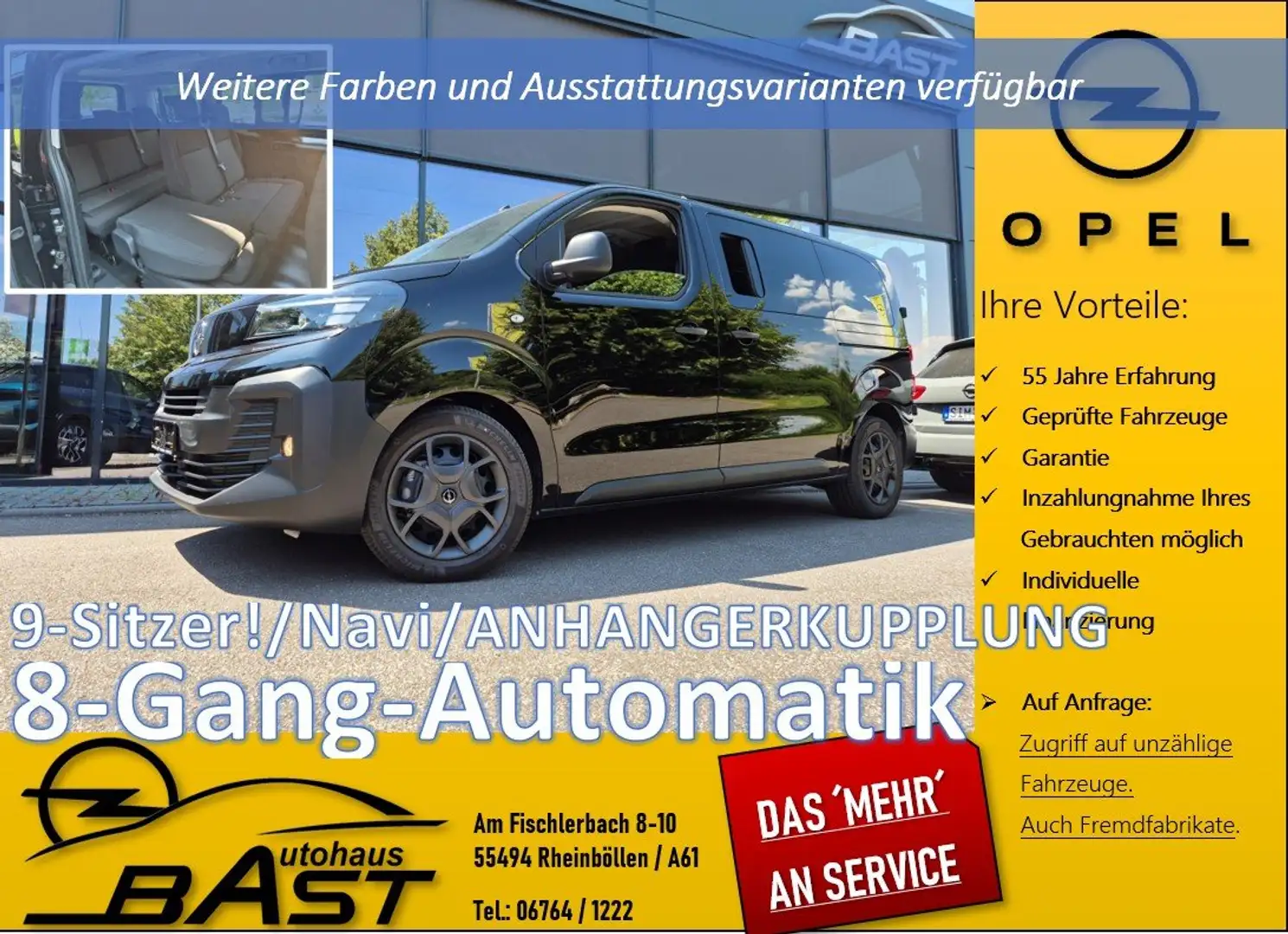 Opel Vivaro Kombi M/L Diesel Automatik Navi Black - 1