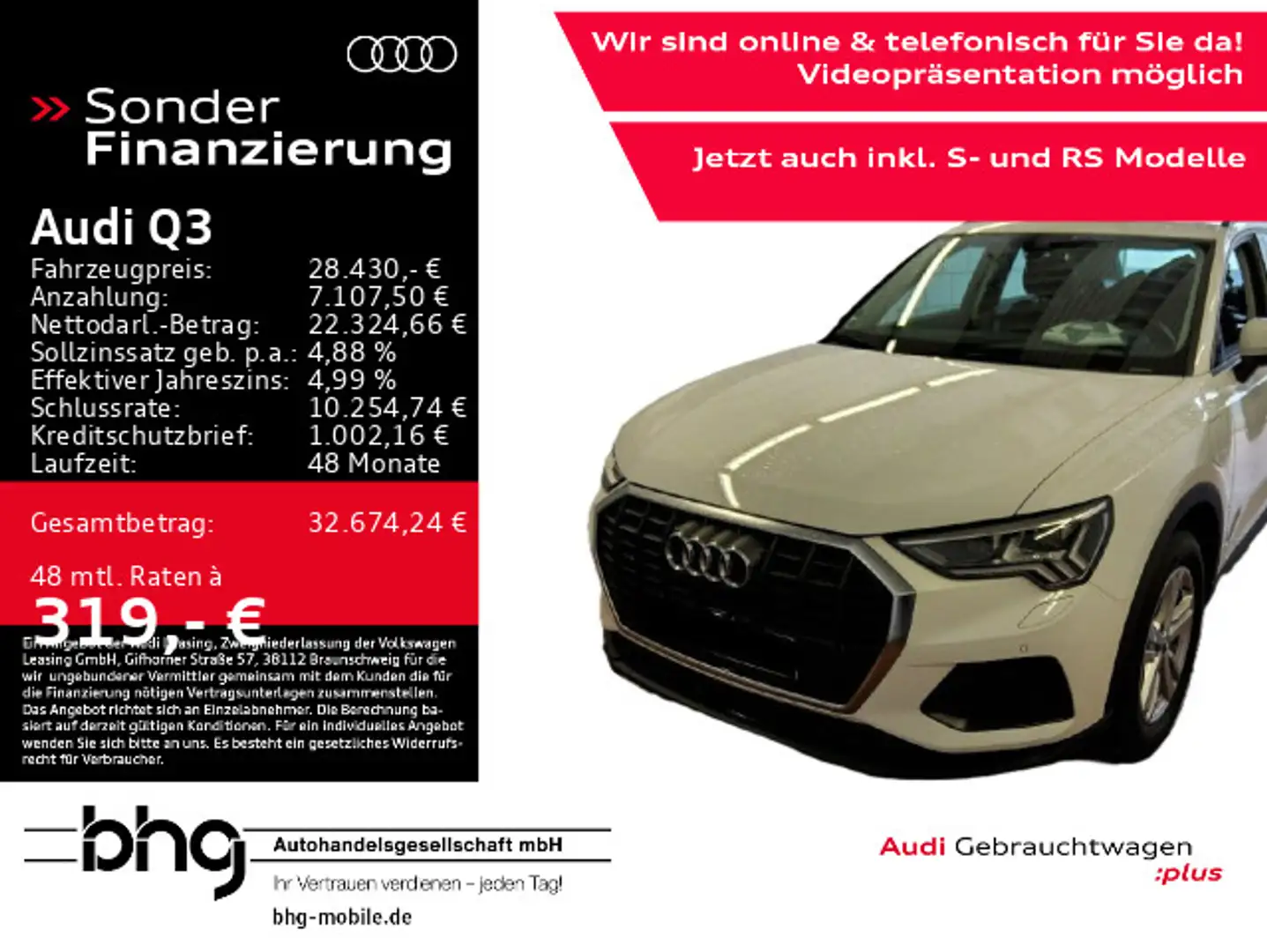 Audi Q3 45 TFSIe S tronic e tron ACC Assist virtualC. Weiß - 1