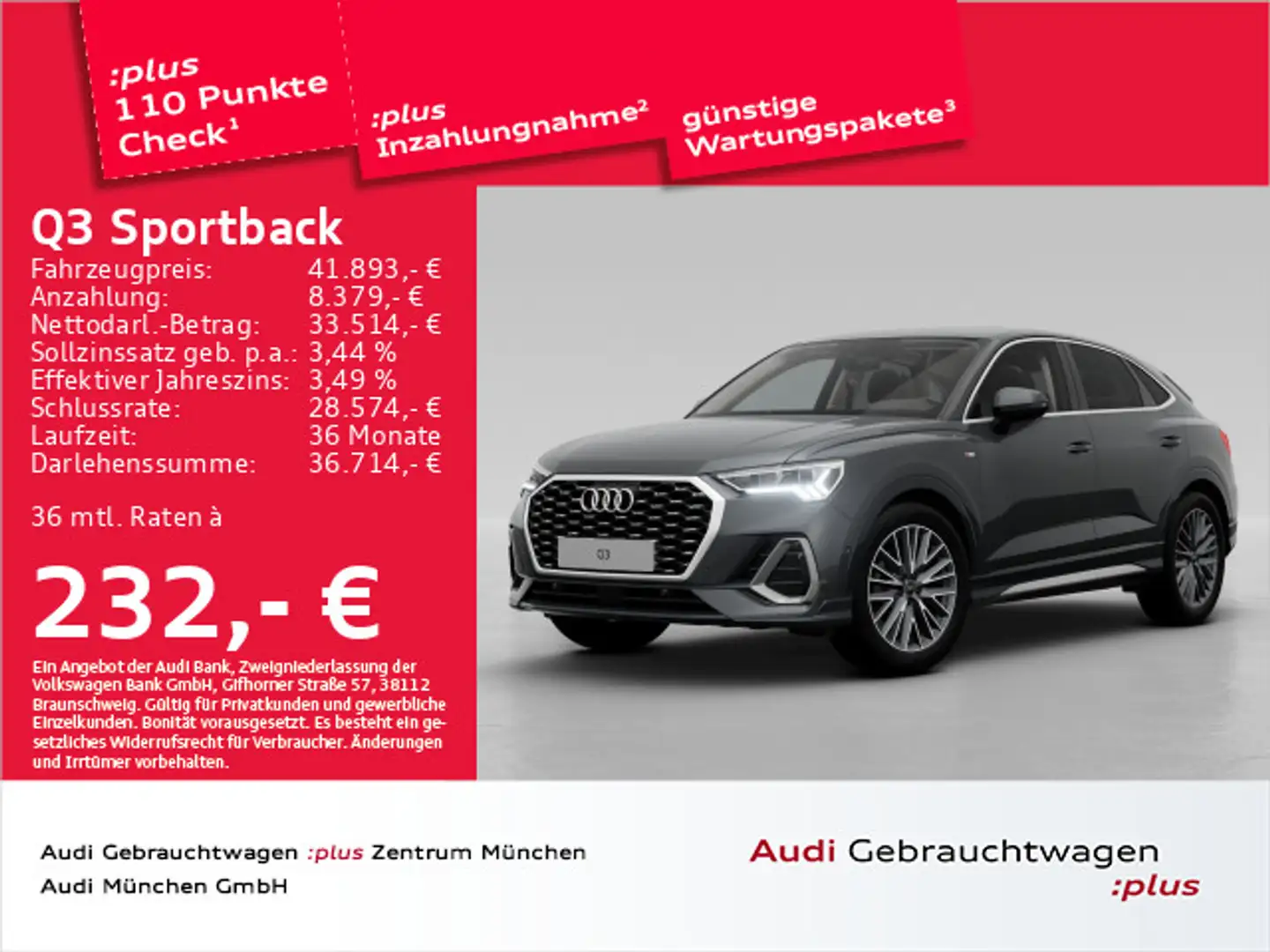 Audi Q3 35 TFSI S tronic S line AHK/ACC/Vir Grau - 1