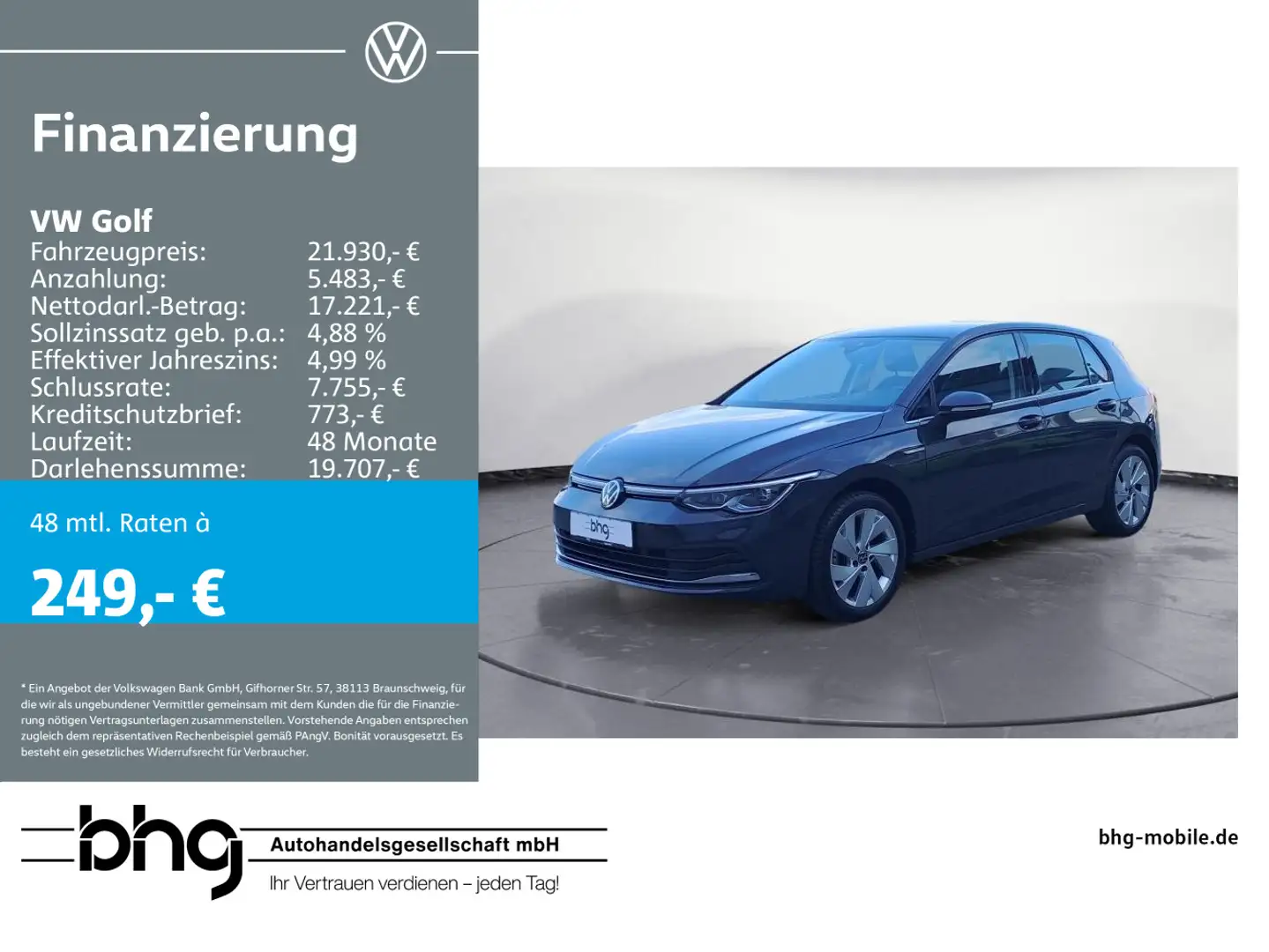 Volkswagen Golf 1.5 TSI Style Navigationssystem Discover Me Grau - 1