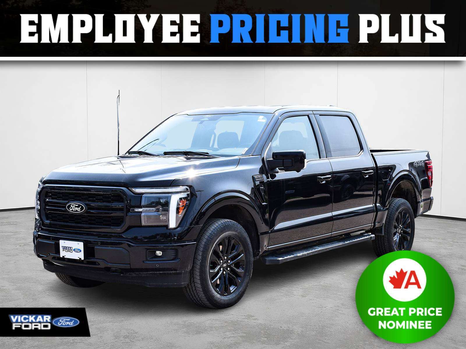 Black 2025 Ford F-150 Pickup Truck Four-Wheel Drive Automatic