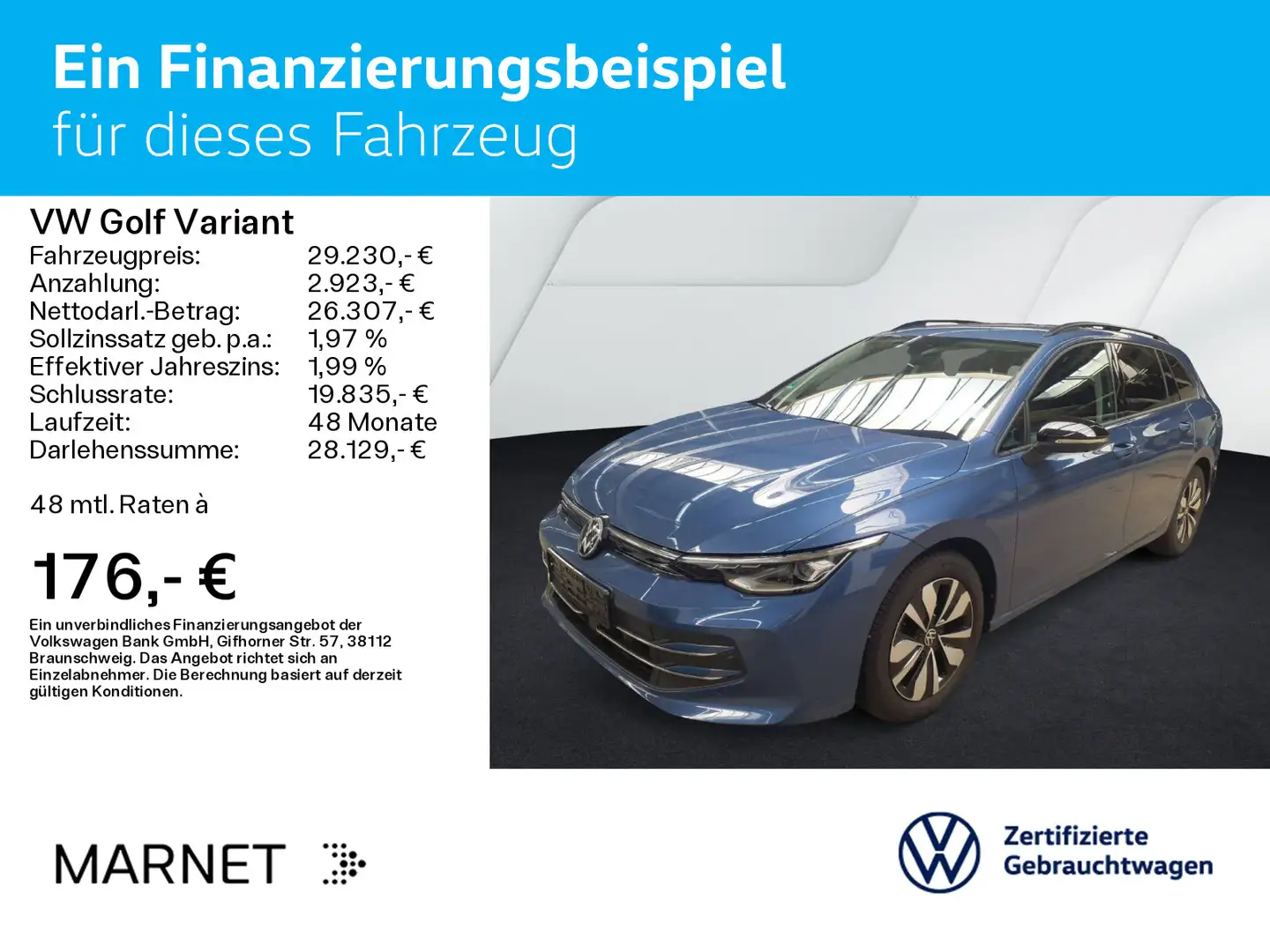 Volkswagen Golf Variant Golf VIII Variant 1.5 eTSI DSG GOAL*LED*AHK*DIGI Blau - 2