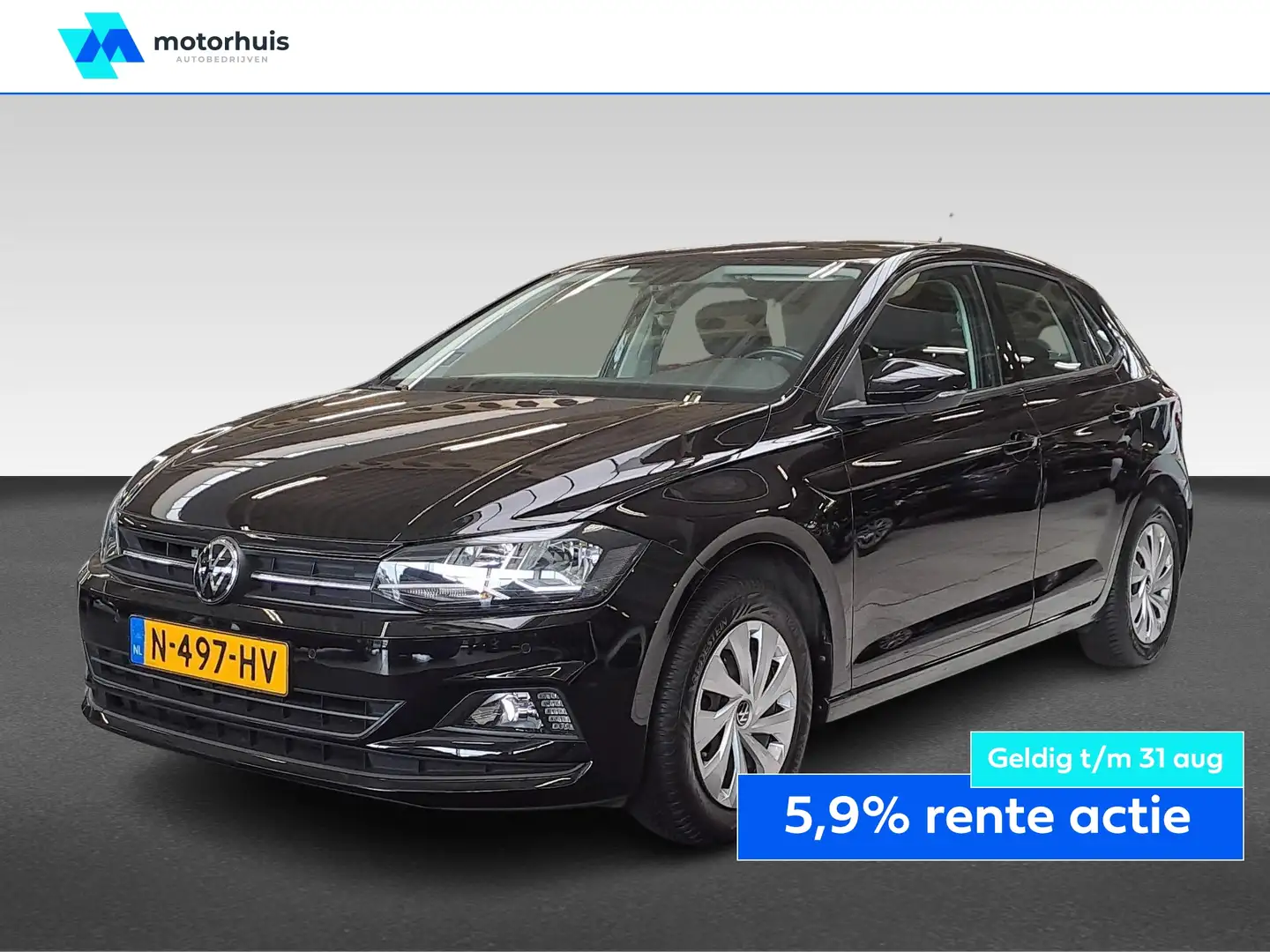 Volkswagen Polo 1.0 TSI 95PK COMFORTLINE BUSINESS NAVI PDC ECC TEL Zwart - 1
