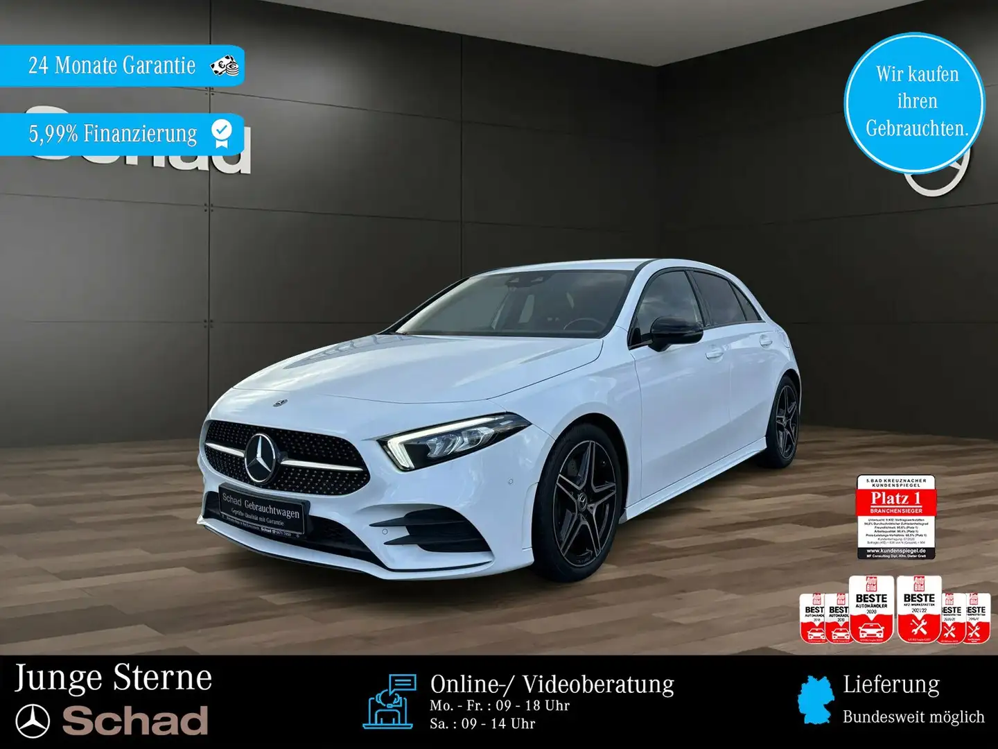 Mercedes-Benz A 220 A 220 AMG+MBUX+LED+KAMERA+ASSIST+NIGHT+AMBI+SHZ+ Weiß - 1