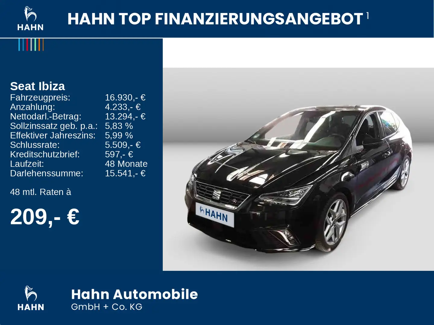 SEAT Ibiza 1.0TSI FR LED Navi Beats CAM Sitzh APP-Con Schwarz - 2
