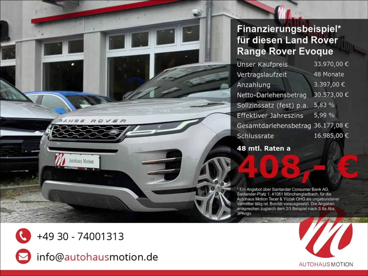 Land Rover Range Rover Evoque R-dynamic SE 2.0 D200 Navi Kamera LED Mild-Hybrid Argento - 1