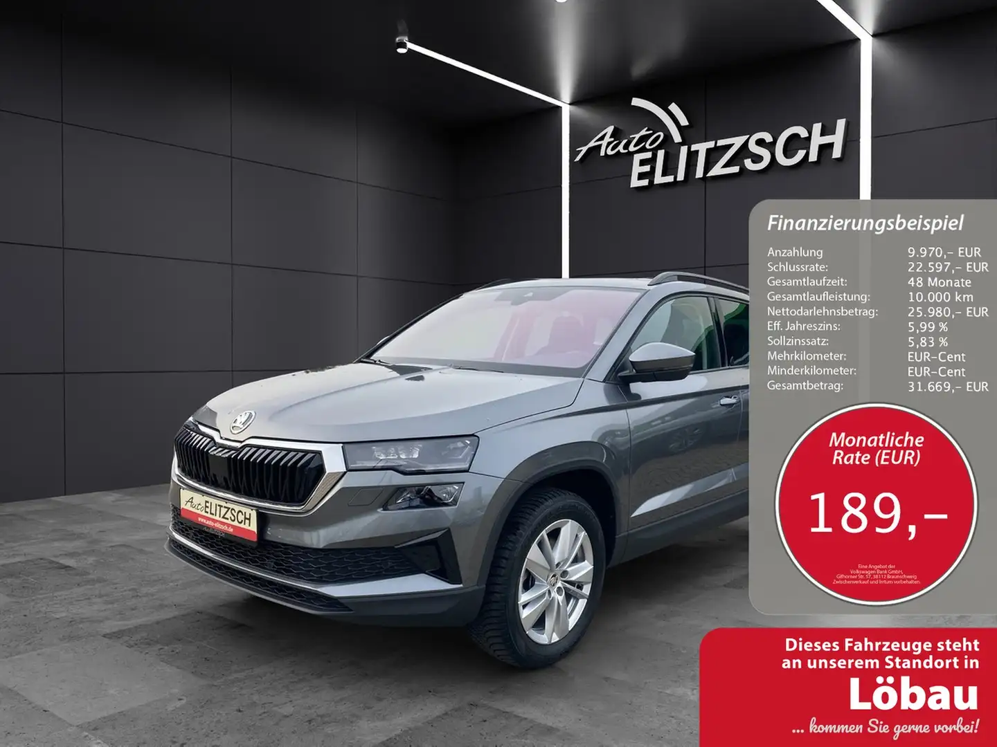 Skoda Karoq TDI 4x4 MatrixLED PANO AHK Kamera ACC Grau - 1