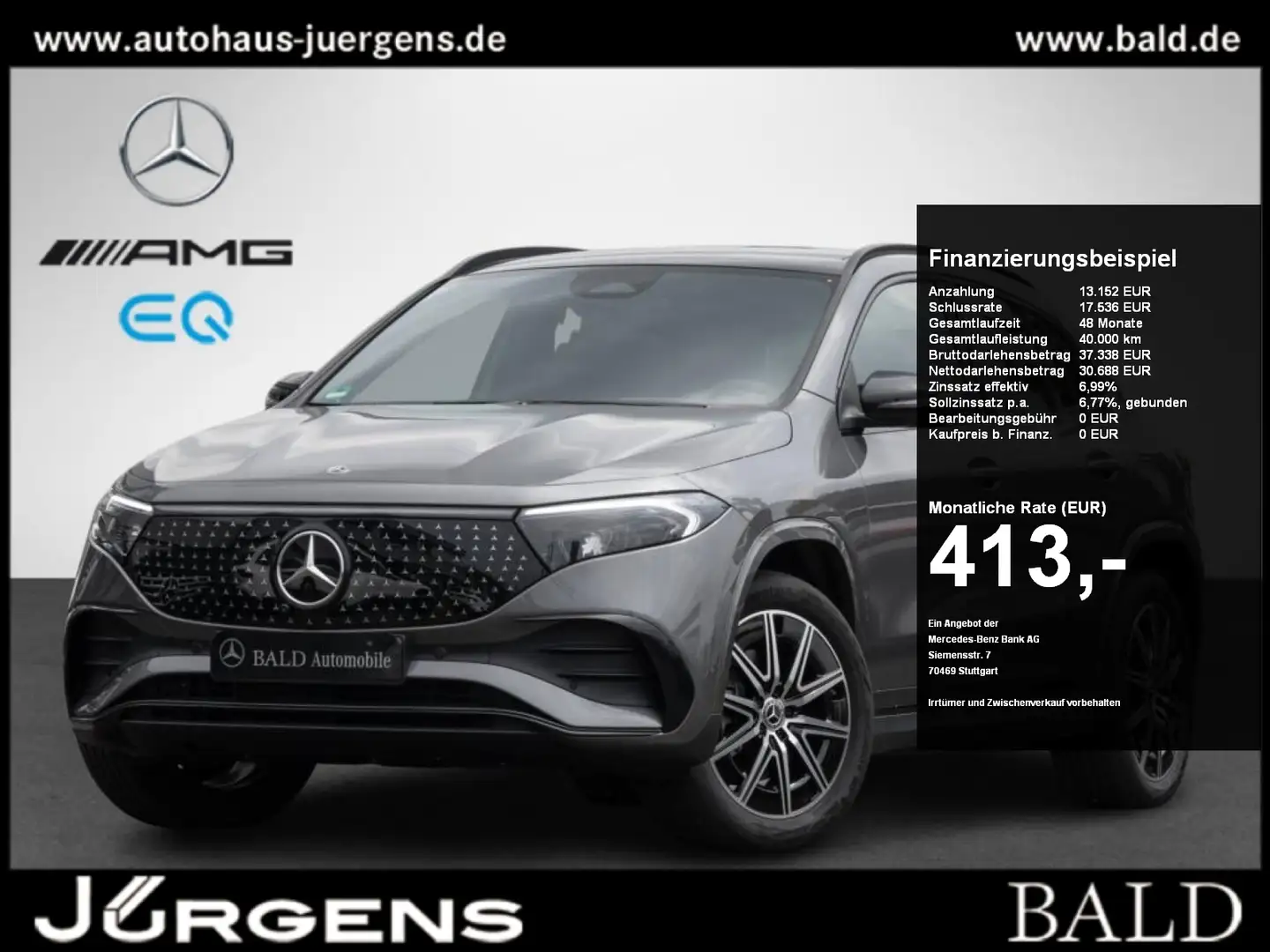 Mercedes-Benz EQA 300 4M AMG-Advanced/LED/Pano/Burm/360/HUD Grau - 1