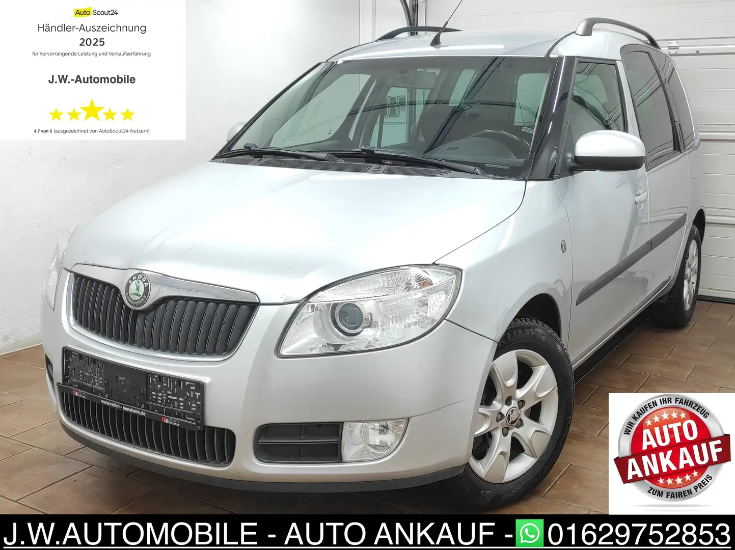Skoda Roomster 1.6 AUTOMATIK GAS KLIMAA PDC SHZ TEMP BC ESP Comfo Gris - 1