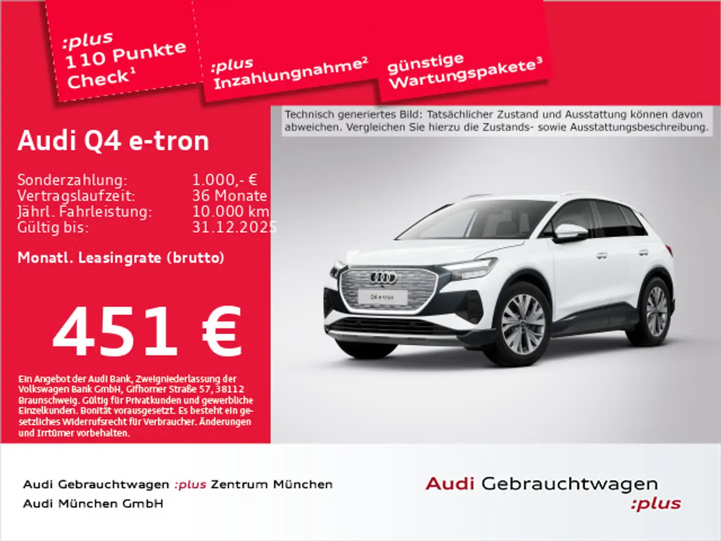 Audi Q4 e-tron 55 qu. AHK/ACC/Virtual Weiß - 1