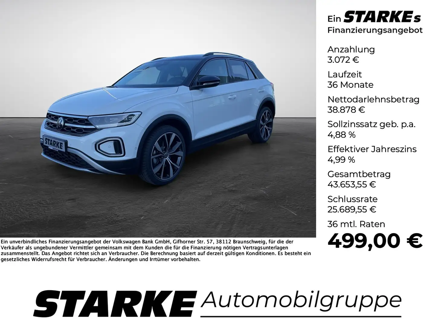 Volkswagen T-Roc 2.0 TDI DSG Black Style Style Weiß - 1