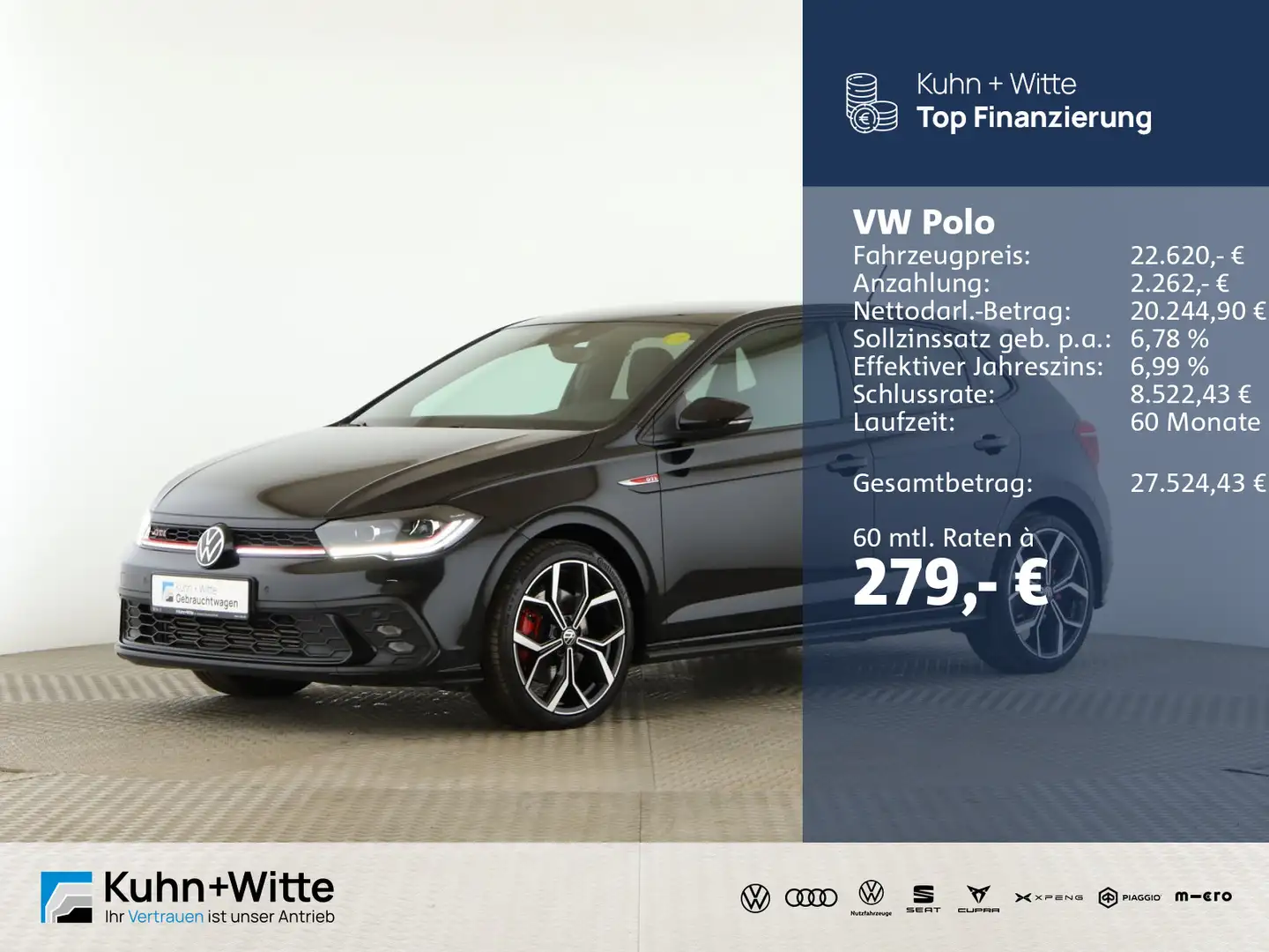 Volkswagen Polo 2.0 TSI GTI *ACC*Matrix*RFK*AppleCar* Schwarz - 1