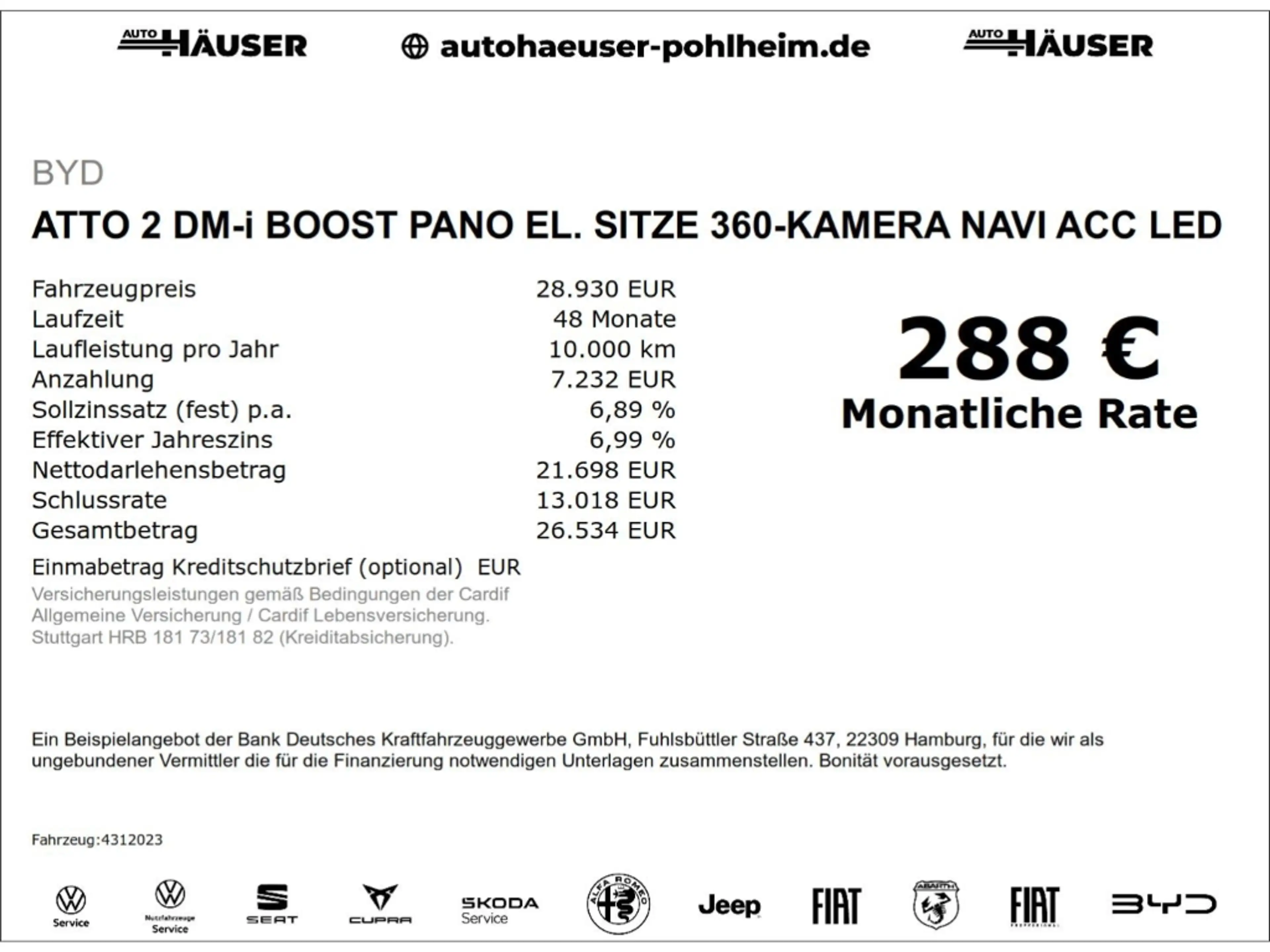 BYD Atto 2 DM-i BOOST PANO EL. SITZE 360-KAMERA NAVI ACC LED — photo 2