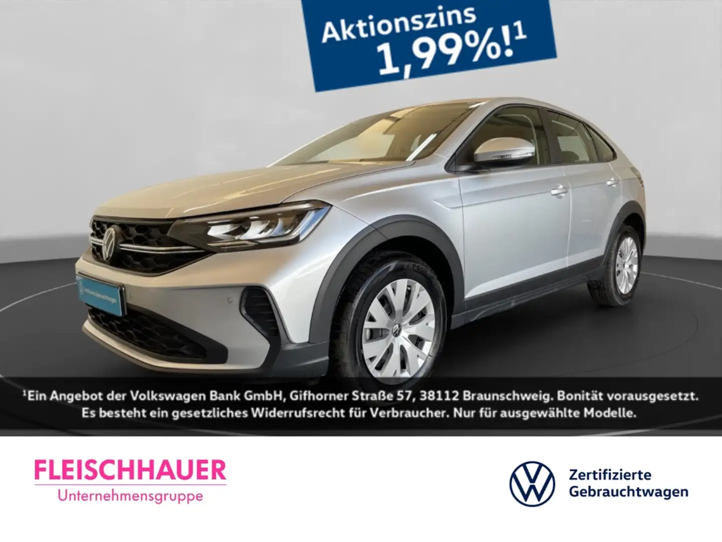 Volkswagen Taigo 1.0 TSI LED DAB SHZ Spurhalteass. PDCv+h Kinders. Silber - 1