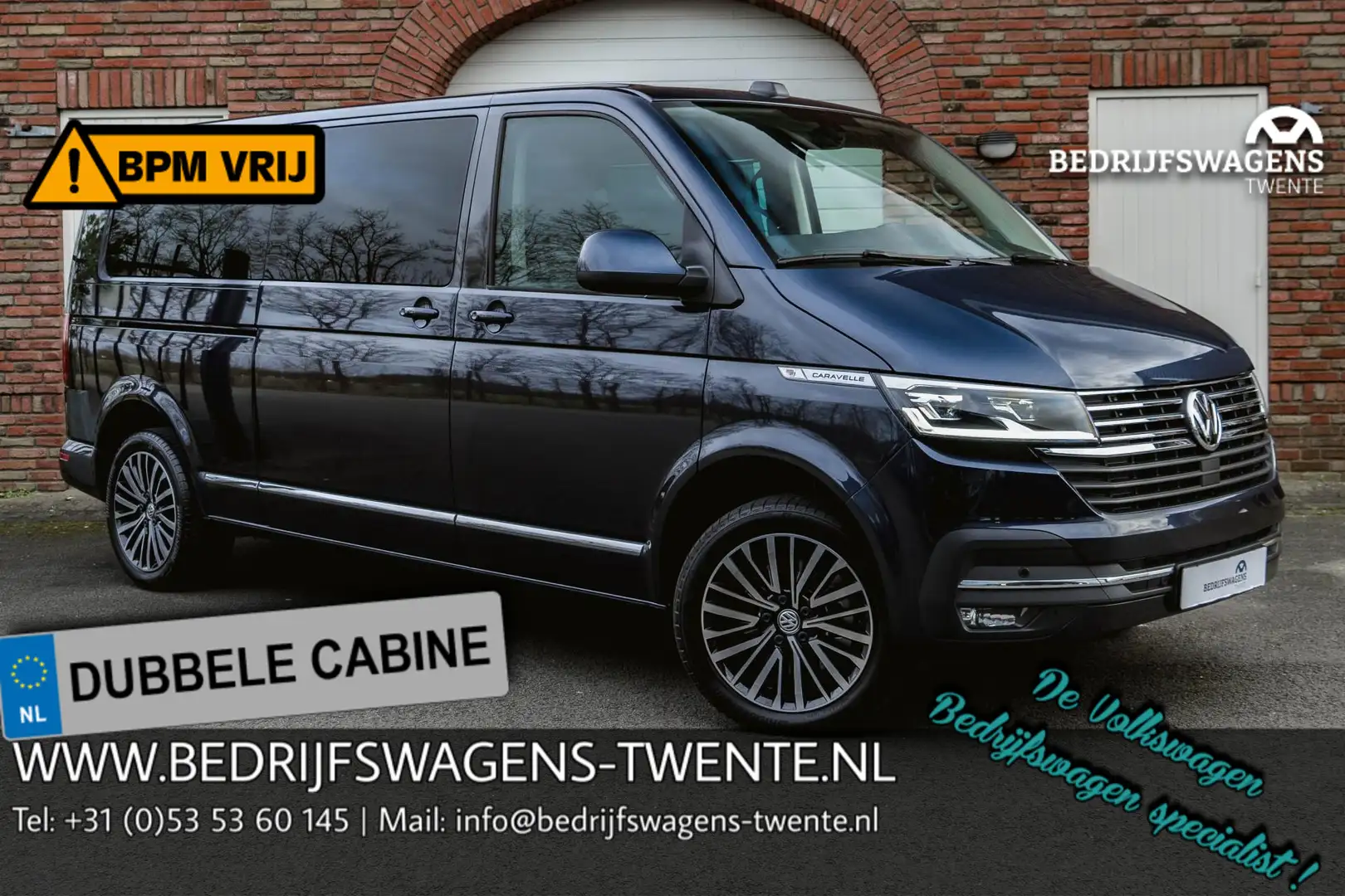 Volkswagen T6.1 Transporter 2.0 TDI 204 PK DSG CARAVELLE L2H1 A-KLEP DUB/CAB Bleu - 1