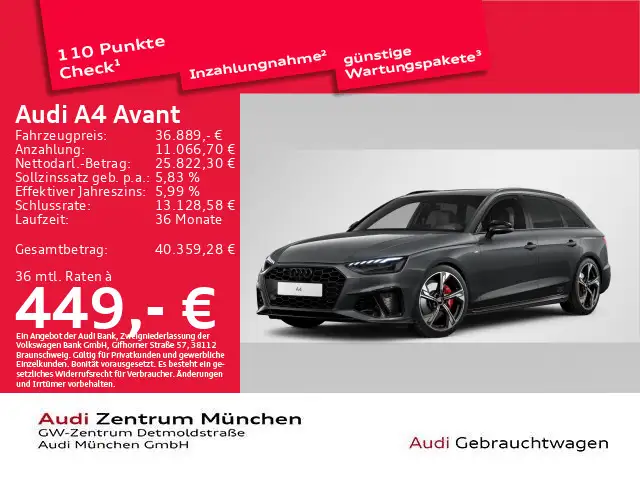 Audi A4 40 TFSI S tronic S line competition Pan
