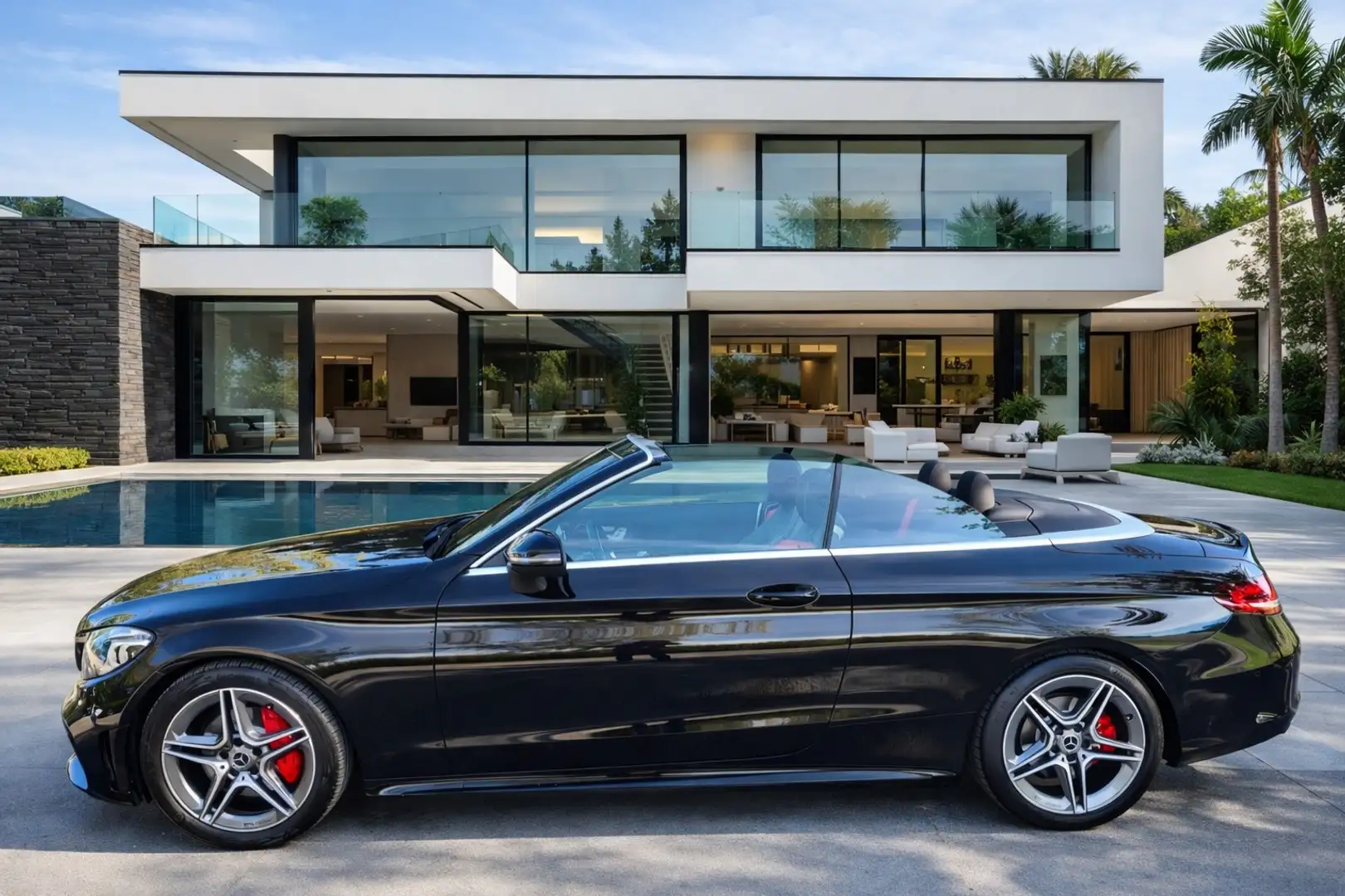 Mercedes-Benz C 200 C 200 Cabrio  Aut. AMG Line Schwarz - 1