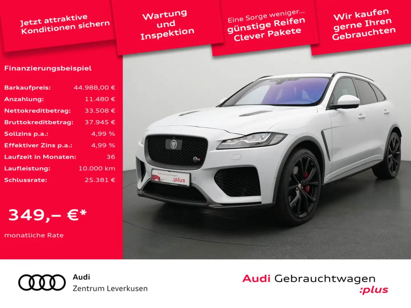 Jaguar F-Pace SVR AWD KAM 360° HUD NAVI VIRT SITZBELÜ Schwarz - 1