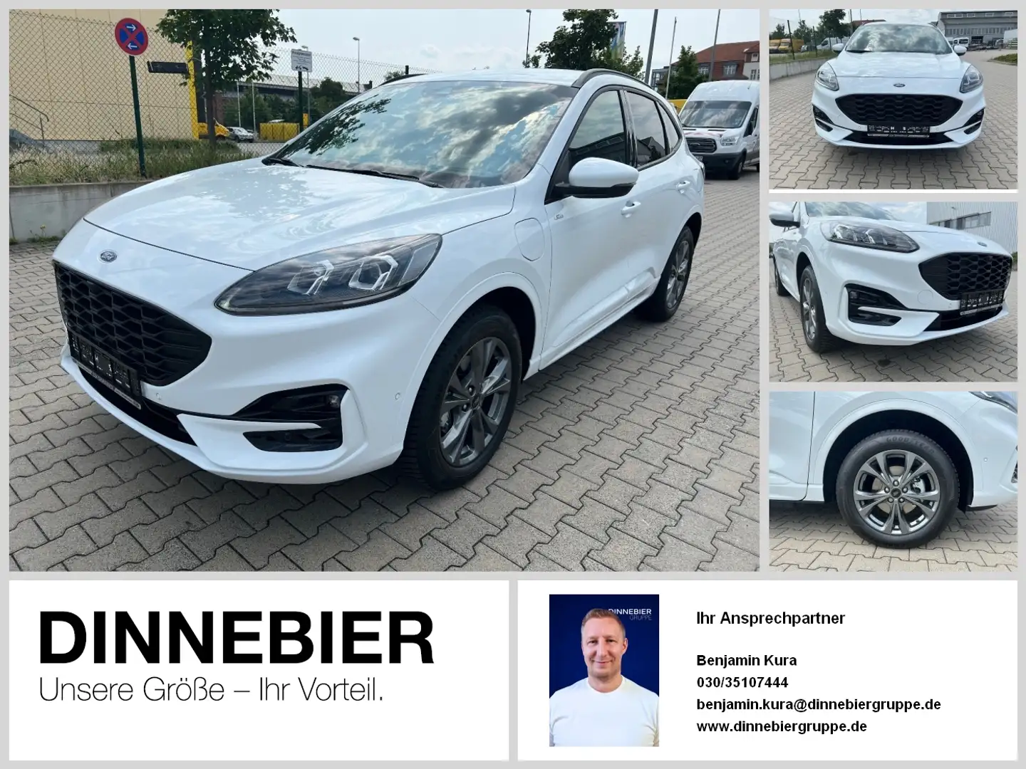 Ford Kuga ST-LINE X 2.5 PHEV LED+NAV+HUD+RFK+TWA PDC Blanc - 1