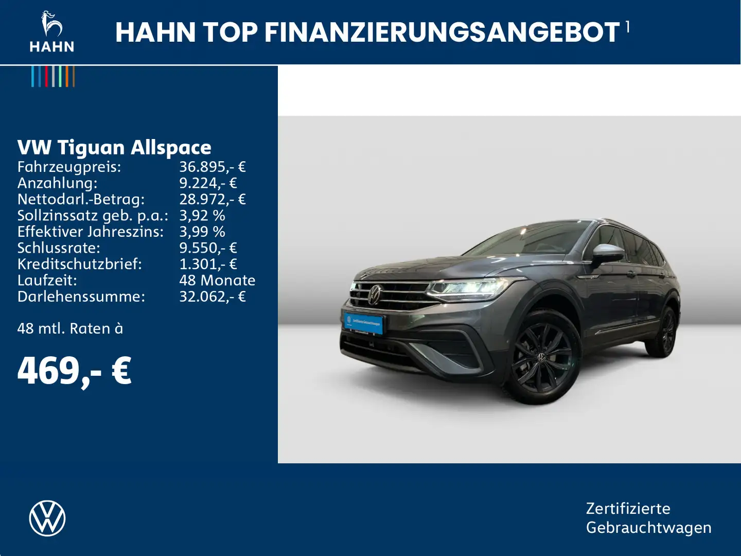 Volkswagen Tiguan Allspace 2.0TDI DSG Move 7-Sitzer AHK Nav Gris - 2