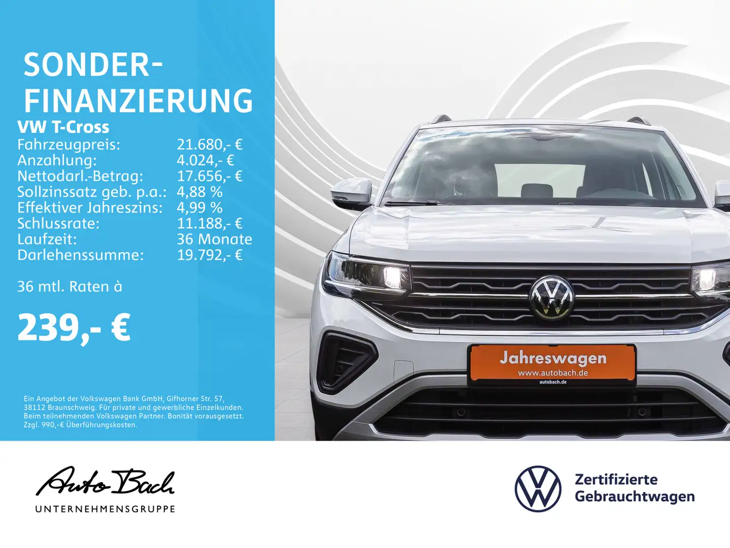 Volkswagen T-Cross 1.0 TSI "Life" LED Digital Cockpit ACC E Blanc - 2