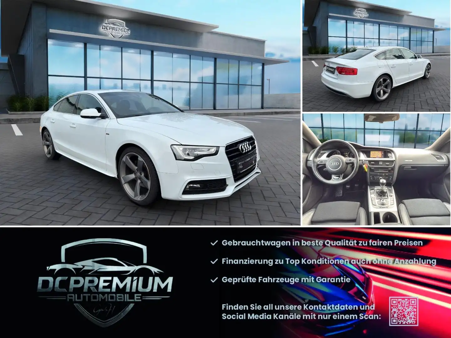 Audi A5 Sportback 2.0 TDI 3xLine,LED,Navi Weiß - 1