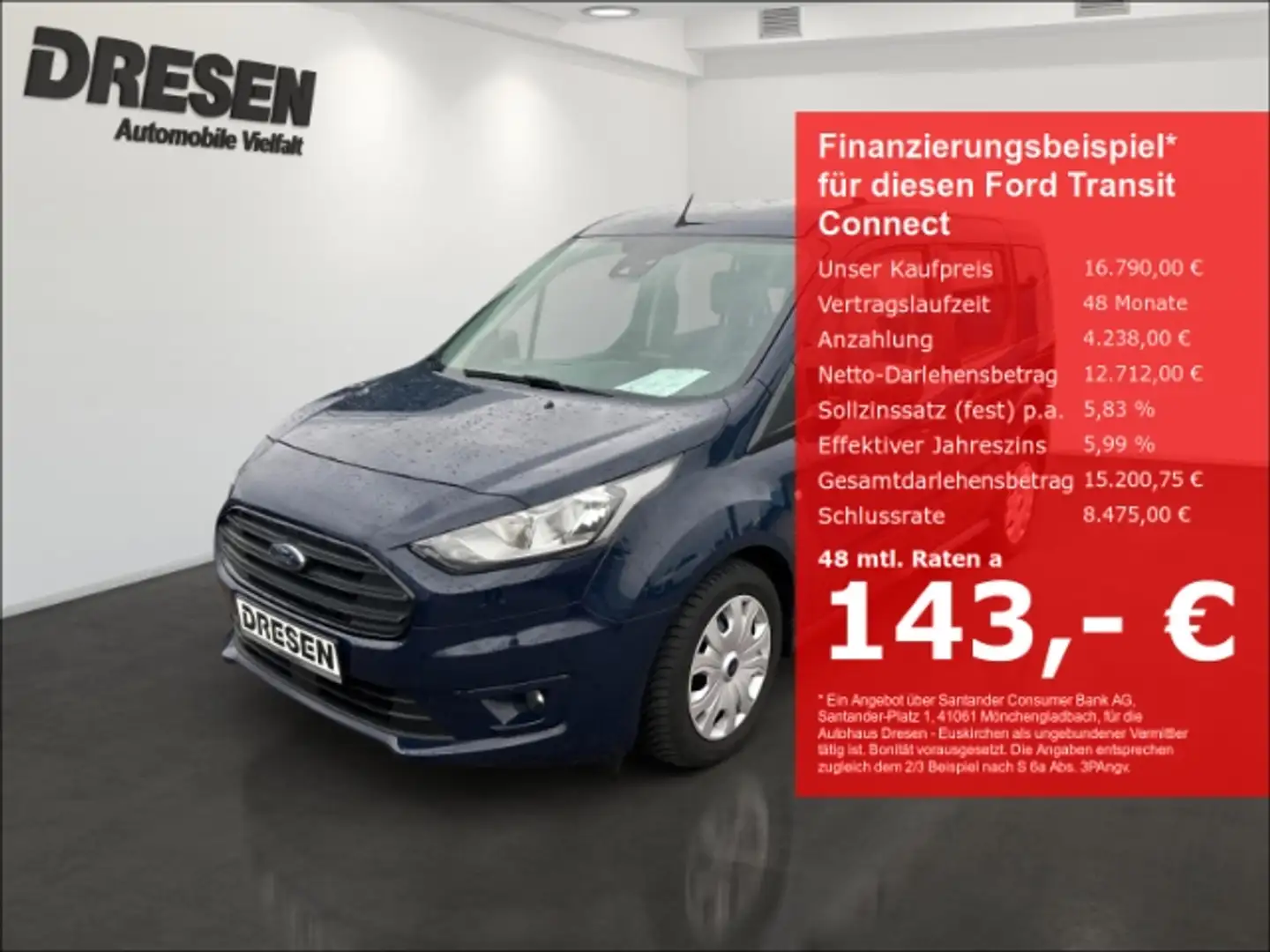 Ford Transit Connect Kombi 1.5 EcoBlue EU6d-T Trend 1,5 D 74KW 6G Klima Blu/Azzurro - 1