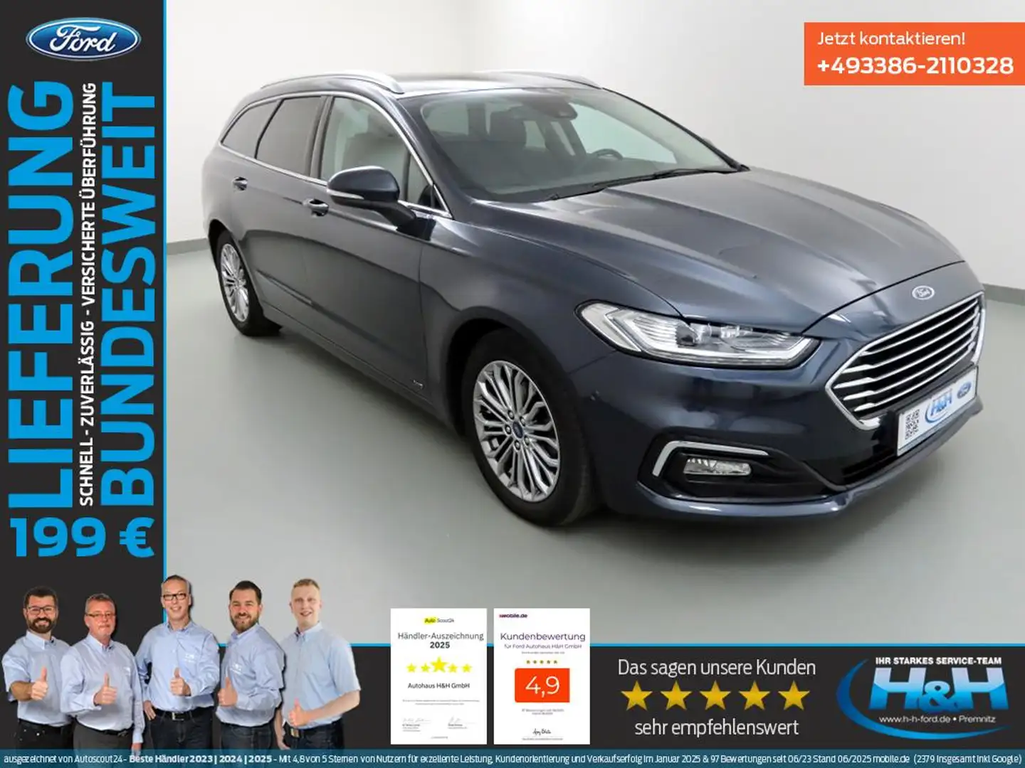 Ford Mondeo Turnier 2.0 Aut 4x4 Titanium LED+AHK Modrá - 1