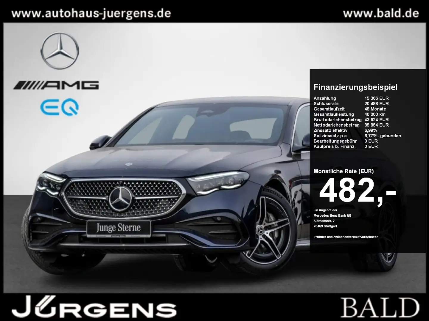 Mercedes-Benz E 200 AMG/Wide/Digital/360/Memory/Totw/Distr/19" Blu/Azzurro - 1