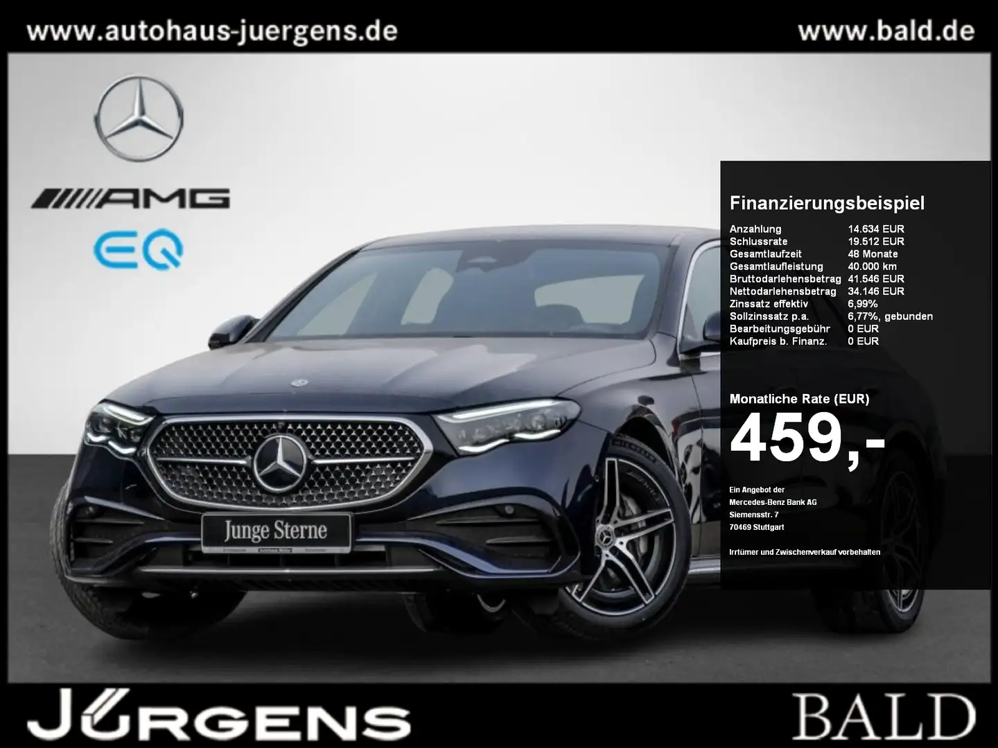Mercedes-Benz E 200 AMG/Wide/Digital/360/Memory/Totw/Distr/19" Bleu - 1