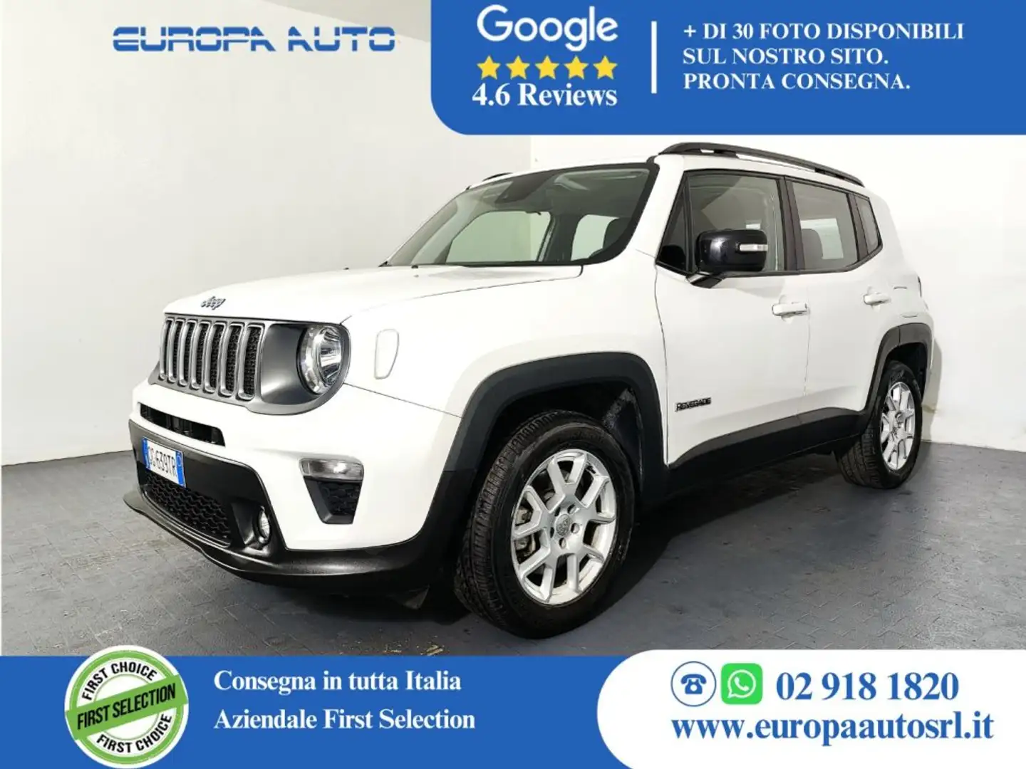 Jeep Renegade 1.3 T4 190CV PHEV 4xe AT6 Limited Bianco - 1