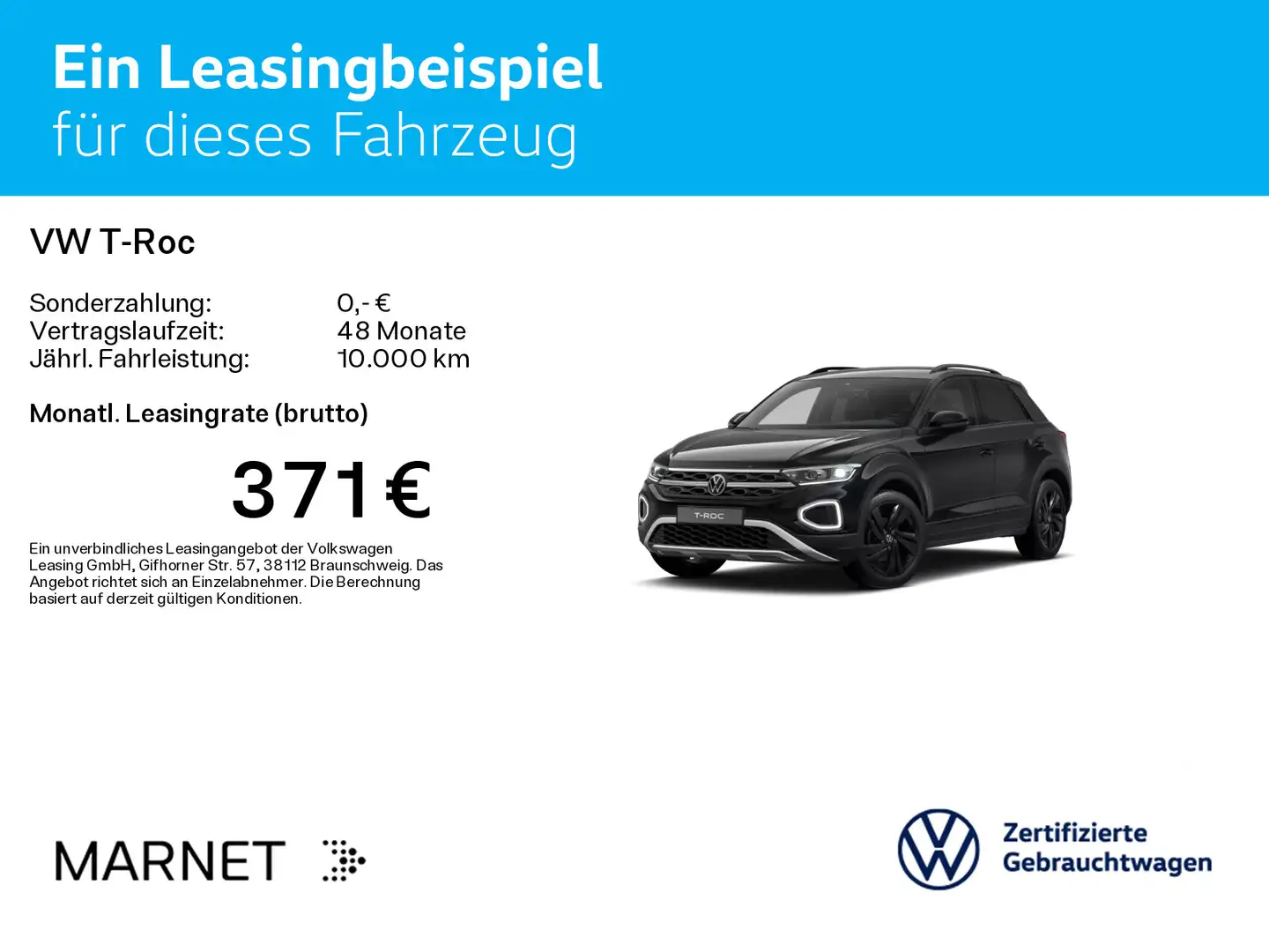 Volkswagen T-Roc 1.5 TSI Black Style Navi*AHK*StHzg*El.Heck Schwarz - 2