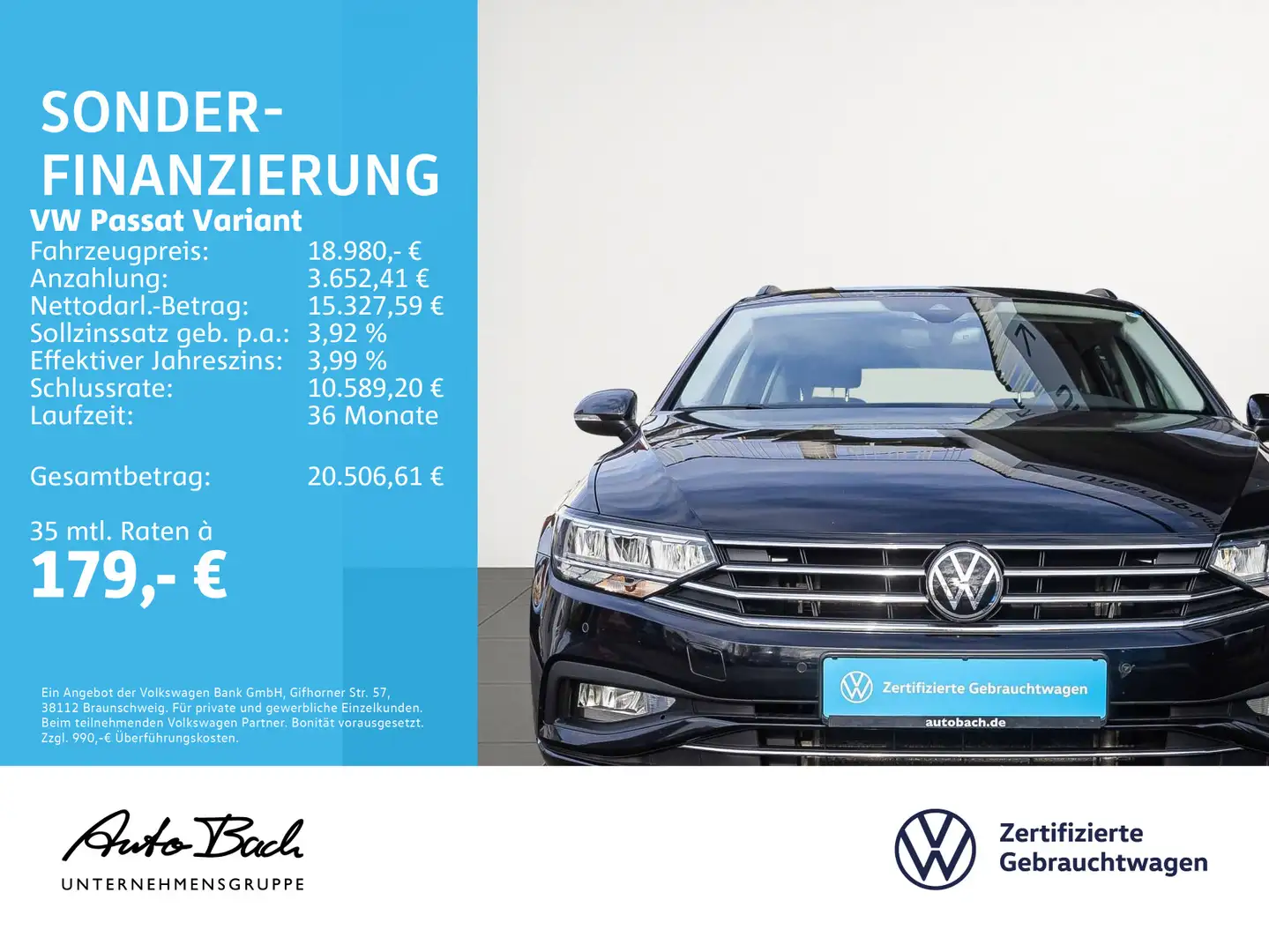 Volkswagen Passat Variant 2.0 TDI Business DSG Navi LED ACC Noir - 2
