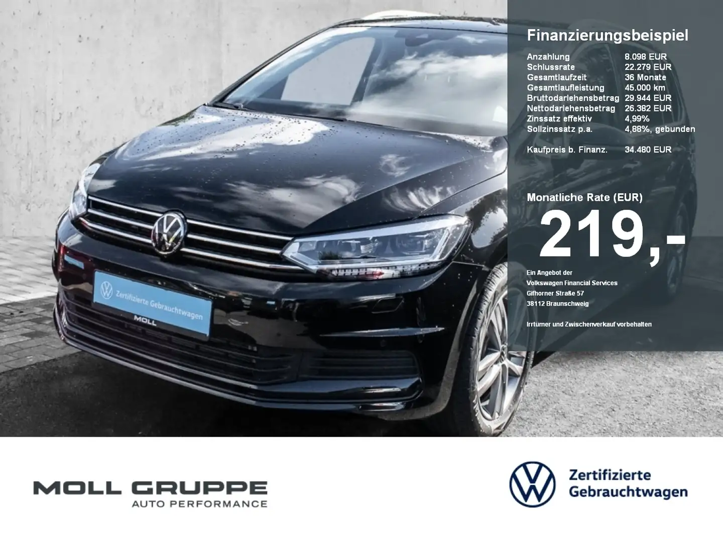 Volkswagen Touran 1.5 TSI DSG Comfortline 7-Sitzer NAVI ALU Černá - 1