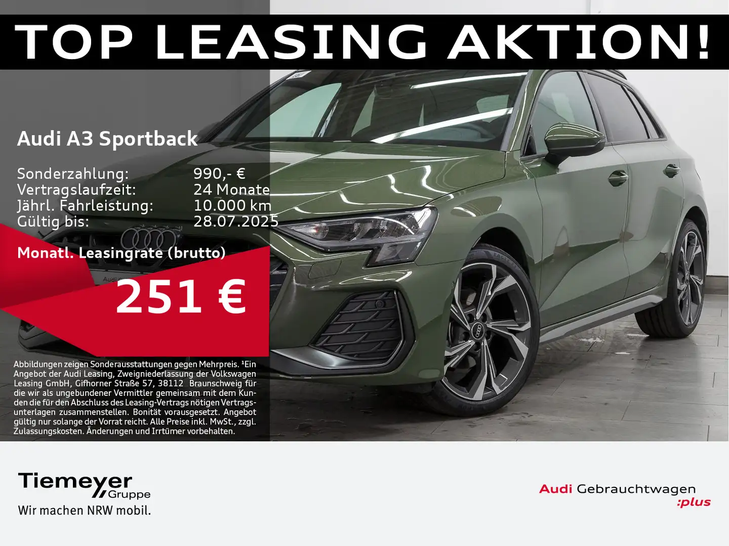 Audi A3 30 TFSI 2x S LINE SONOS LM18 ALCANT Grün - 1