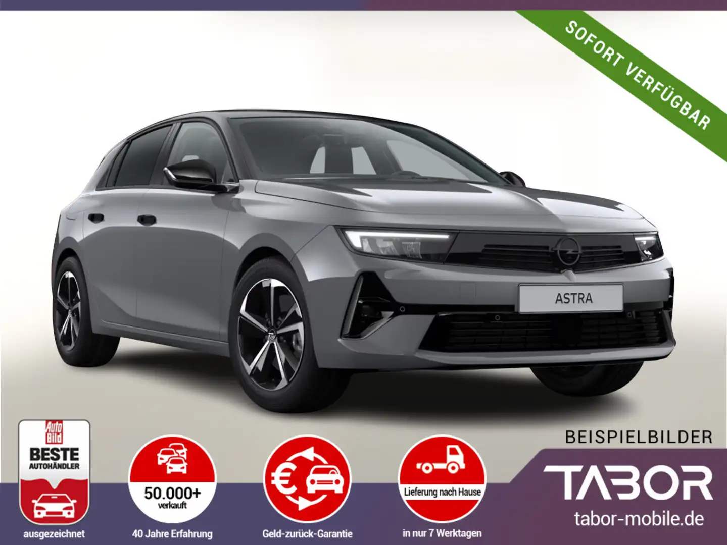 Opel Astra 1.2 130 GS Nav10" ACC Kam360° SHZ Keyl 17Z Grijs - 1