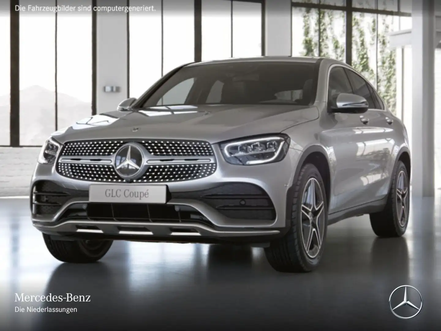 Mercedes-Benz GLC 400 d Coupé 4M AMG+360+AHK+LED+FAHRASS+9G Argintiu - 2