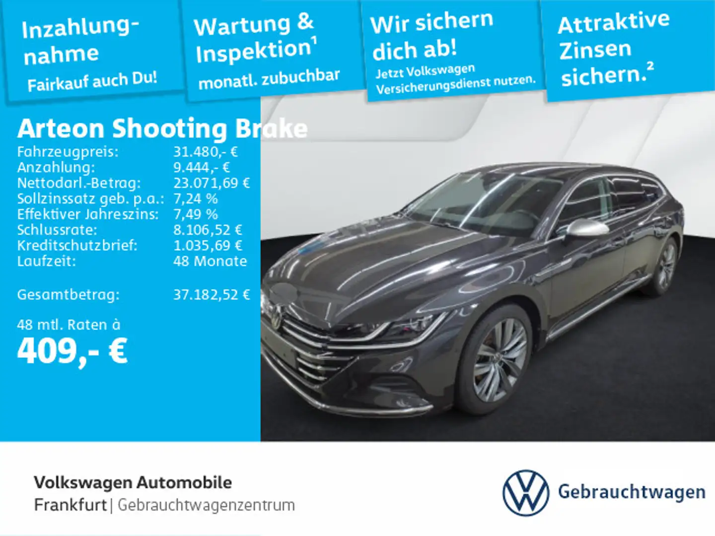 Volkswagen Arteon 2.0 TSI DSG Elegance Navi Grau - 1