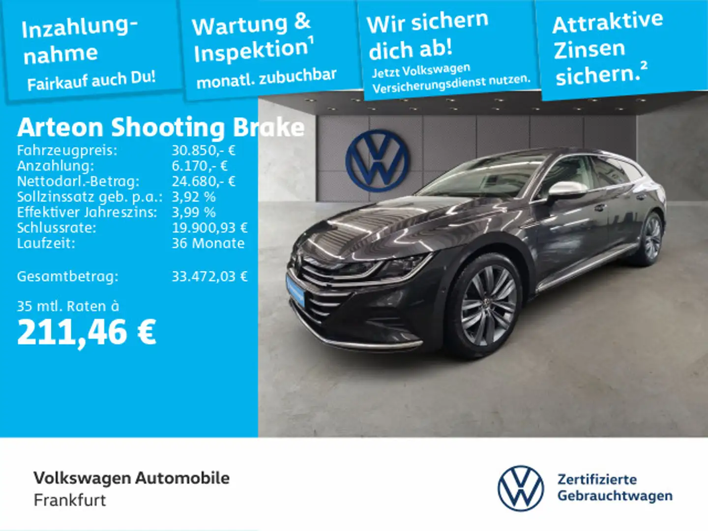 Volkswagen Arteon 2.0 TSI DSG Elegance Navi Grau - 1