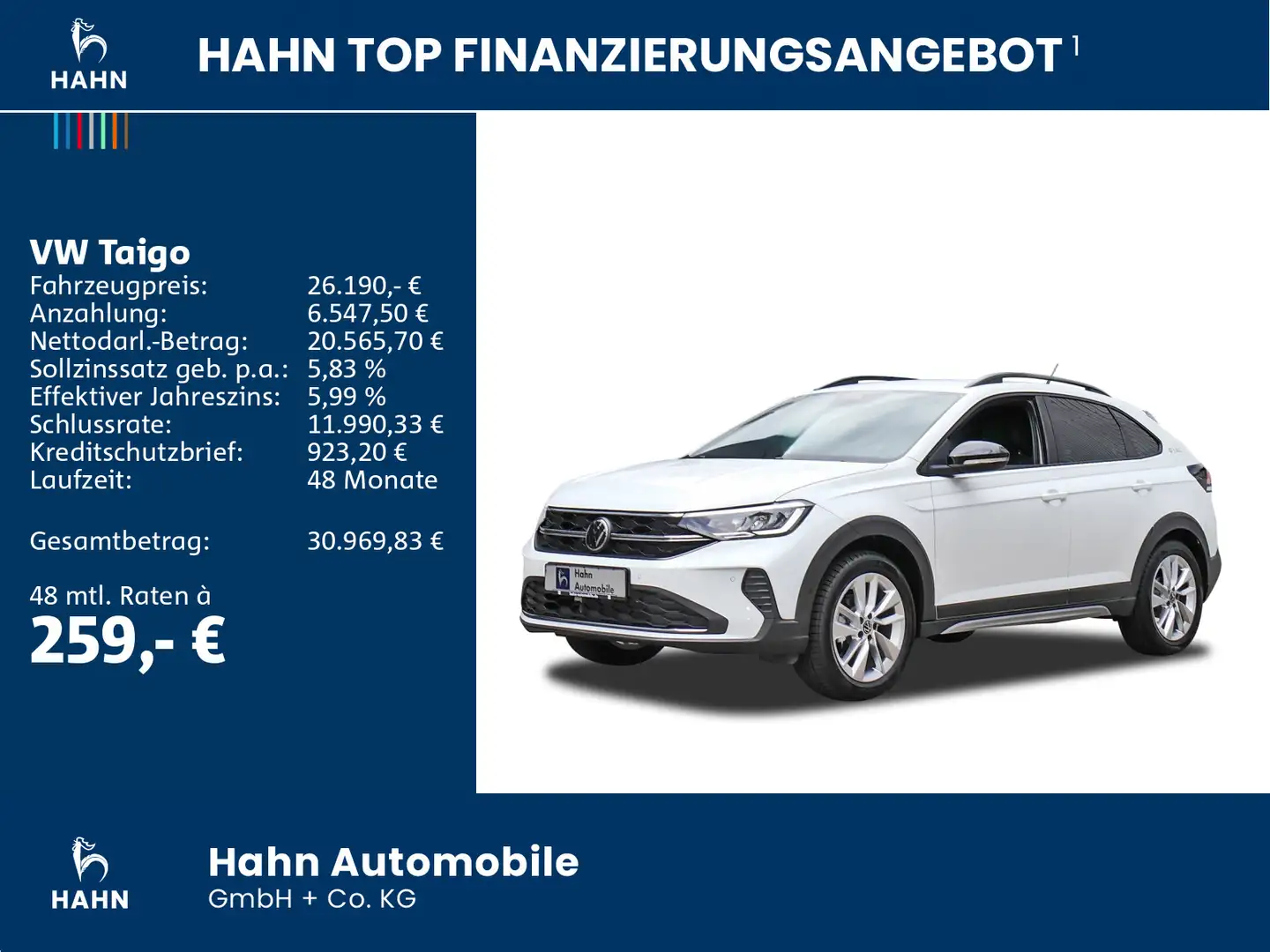 Volkswagen Taigo GOAL 1,0 l TSI OPF 85 kW Ganzjahresreifen Weiß - 2