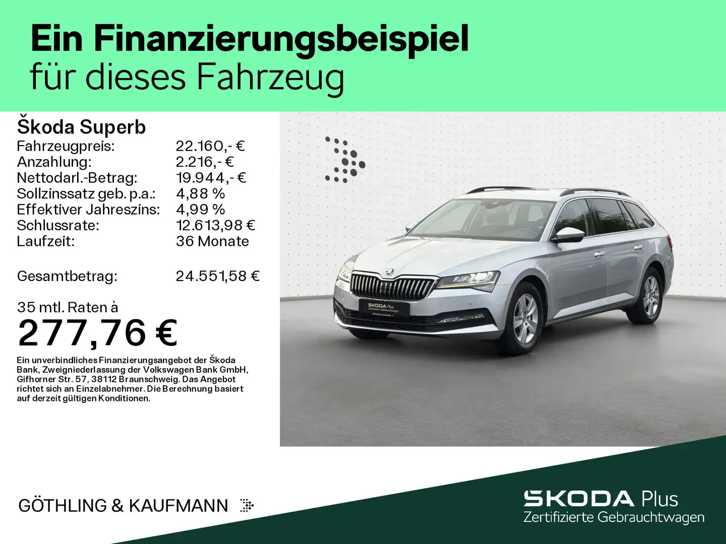 Skoda Superb Combi Ambition 2.0 TDI NAVI*AHK*ACC*SPUR* Zilver - 2