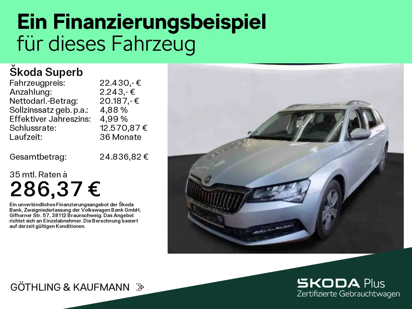 Skoda Superb Combi Ambition 2.0 TDI NAVI*AHK*ACC*SPUR* Silber - 2