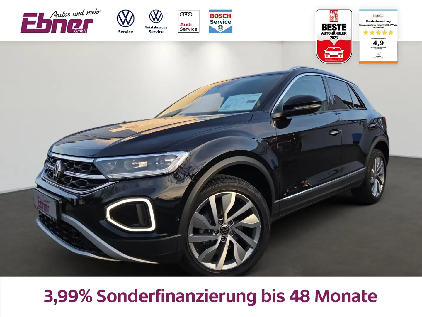 Volkswagen T-Roc STYLE IQ.DRIVE 1.5TSI DSG AHK+KAMERA+KEYLESS+el.KL Schwarz - 1