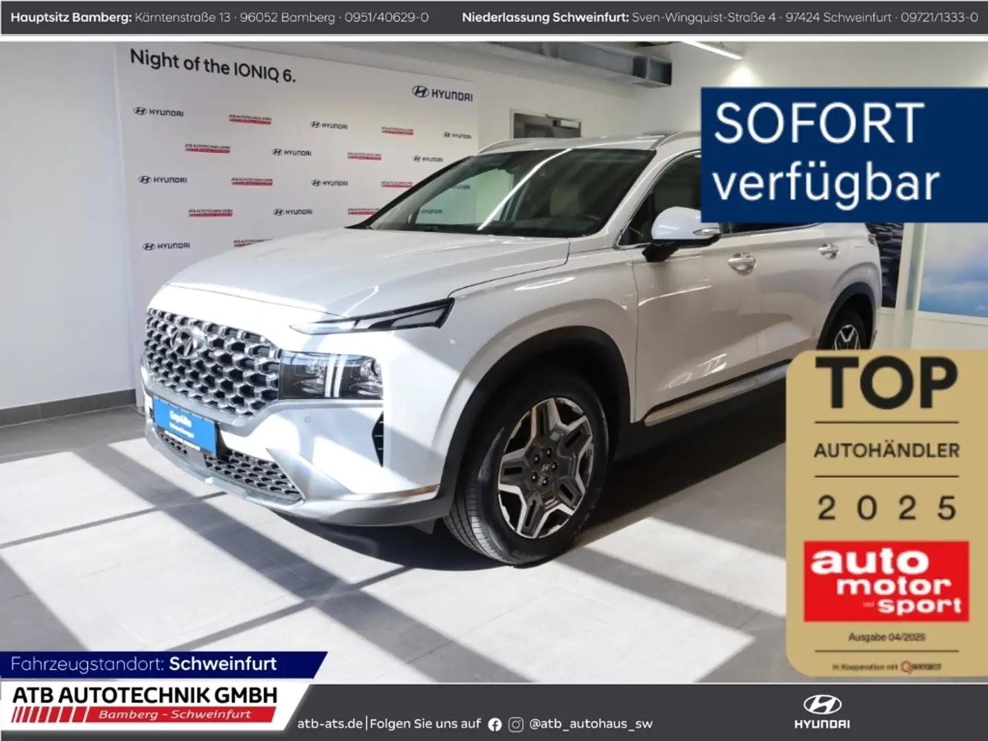 Hyundai SANTA FE Prime PHEV 1.6 T-GDI 4WD Neue Reifen & Inspektion White - 1