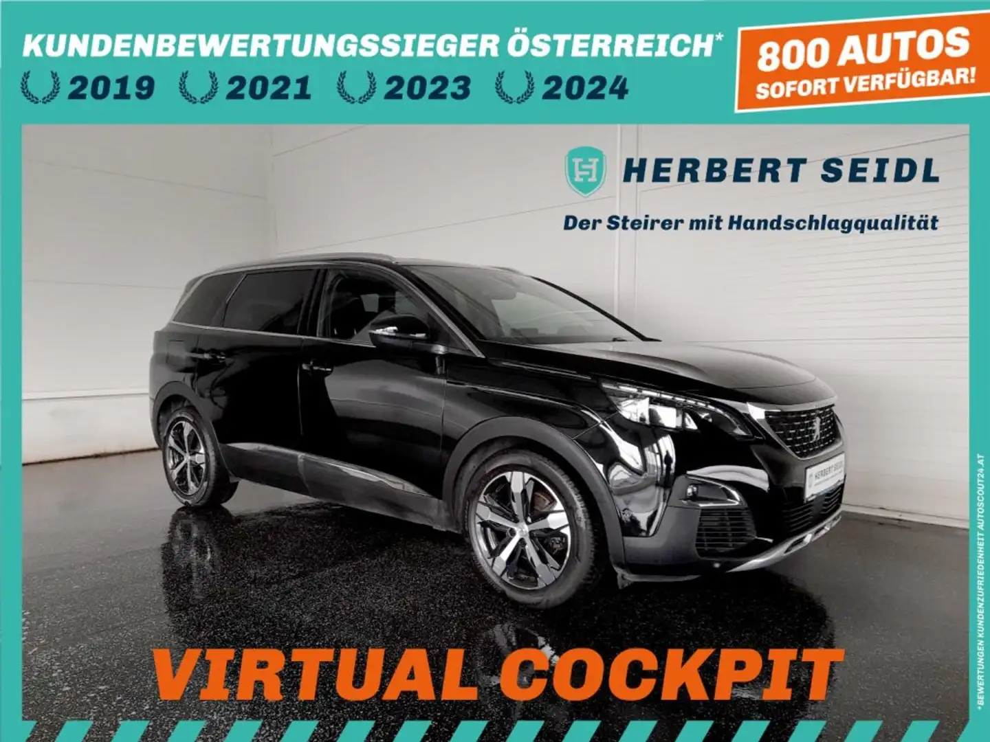 Peugeot 5008 GT-LINE 1,5 EcoBlue 130 Aut *7-SITZE / SKY / VOLL-LED / NAVI / VIRTUELL / NAPPA LEDER / E-SITZE + MEMORY* Schwarz - 1
