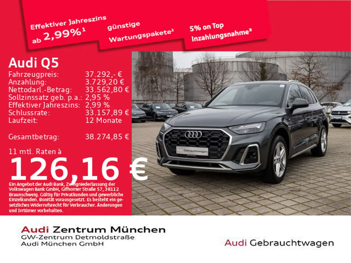Audi Q5 40 TDI qu. S tronic 2x S line AHK/Virtual+/Ka Gris - 1
